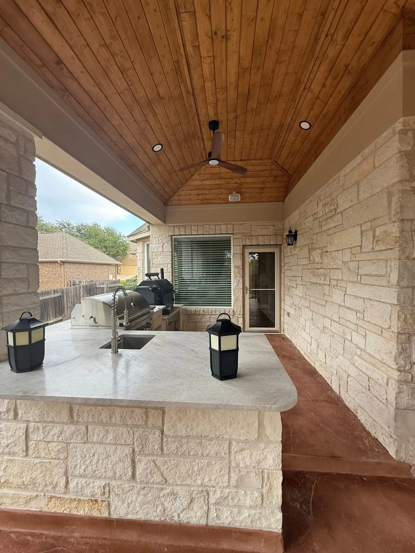 TWT-built covered outdoor kitchen on a Central Texas property